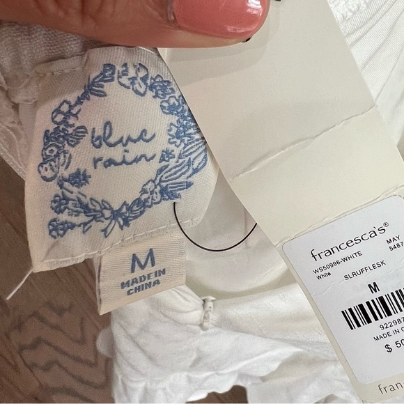 Francesca’s White Open Back, Ruffle Dress, Medium - Picture 10 of 10